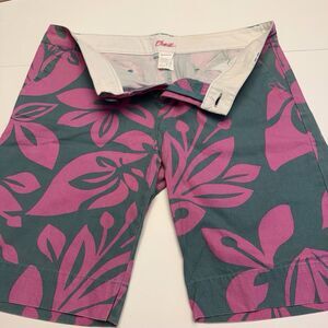 Vintage O'Neil Jr's 13 Green Pink 100% Ripstop Cotton Hawaiian Board Shorts